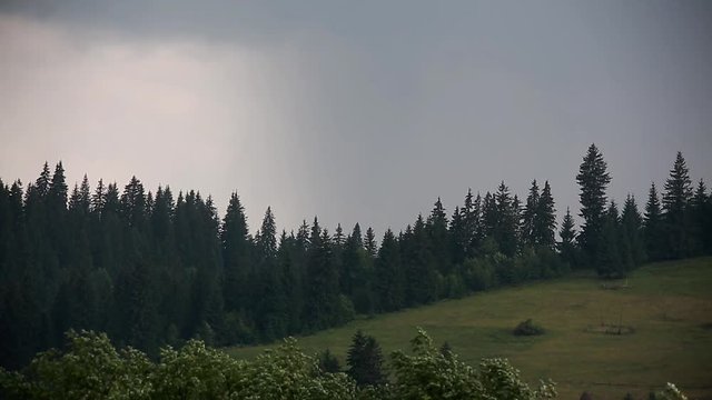 rain in mountains 