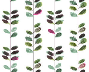 Muster aus den 50er Jahren inspirierten Blättern, Design aus der Mitte des Jahrhunderts, eps10