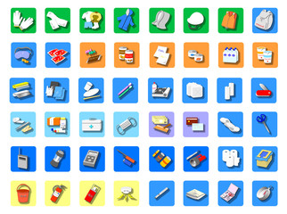 防災グッズ　アイコン　色分類