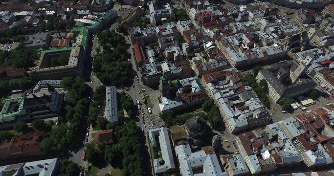 Lviv Ukraine Cityhall Aerial View city