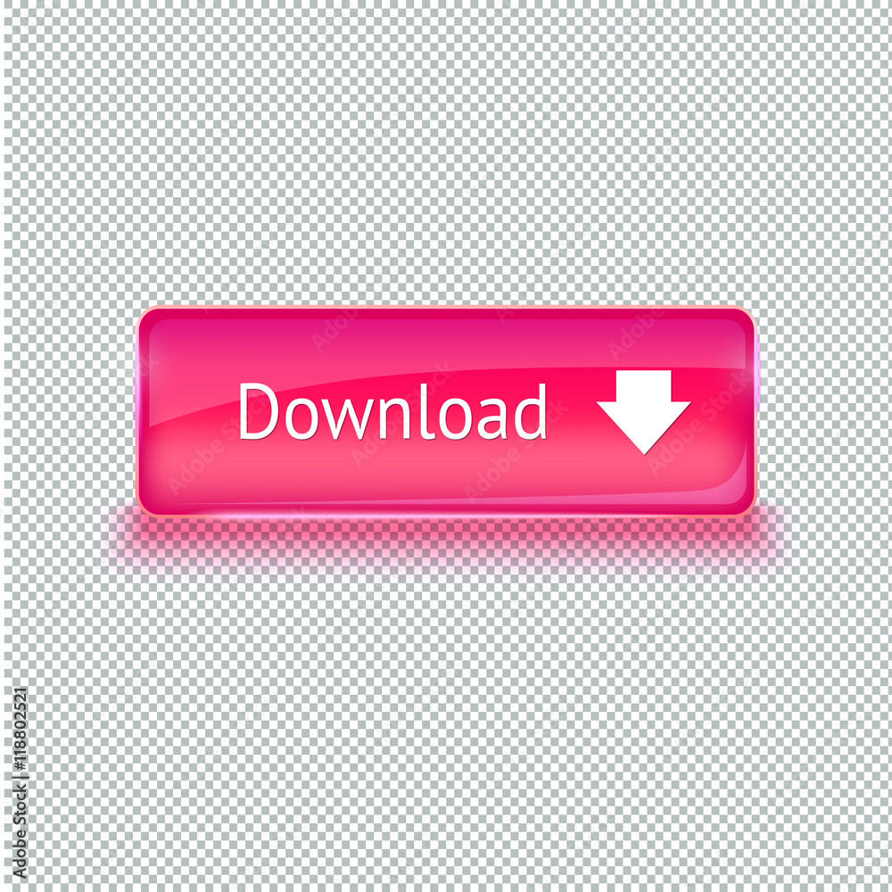 Wall mural realistic glass button for web interface. vector illustration.