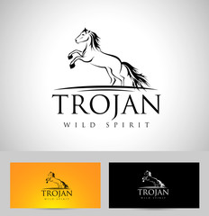 Horse Logo. Vector Horse Icon Badge Emblem