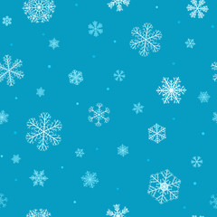 Seamless pattern of snowflakes