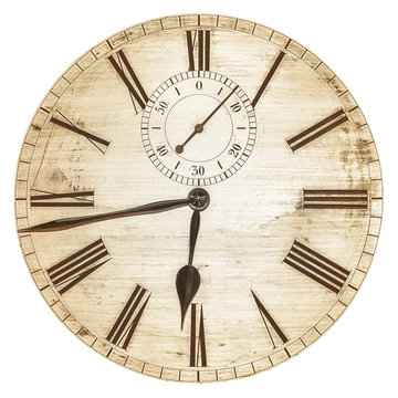 Sepia toned image of an old clock face