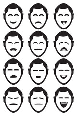 Cartoon Man Facial Expression Minimalist Vector Illustration