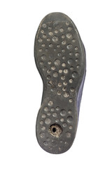 Old soles shoe on white background