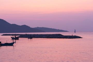  sunrise at sea. variety of colors