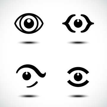 Set of eye icons. Vector illustration