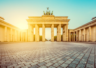 Brandenburg Gate at sunrise, Berlin, Germany