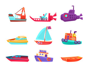 Water Transport Toy Boats Set