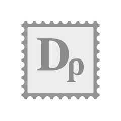 Isolated mail stamp icon with a drachma currency sign