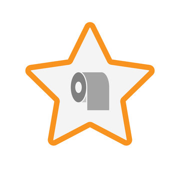 recommend clip art: Isolated line art star icon with a toilet paper roll