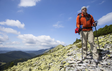 Summer hiking in the mountans.