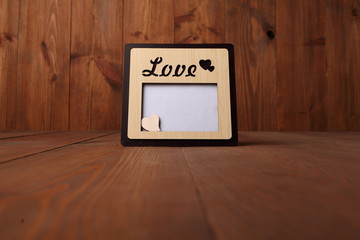 Photo frame with the word 