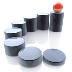 Sphere on top of ladder of success