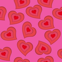 Colorful heart shape seamless pattern.