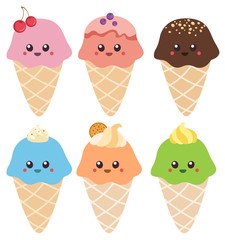 Ice Cream Cartoon Set