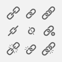 Links icon vector set