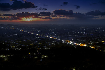 Night falling on Jogjakarta, Jawa, Indonesia