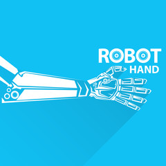 vector robotic arm symbol. robot hand.