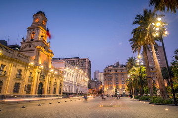 Fototapeta na wymiar Plaza de las Armas square in Santiago