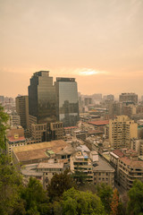Fototapeta na wymiar The skyline of Santiago in Chile