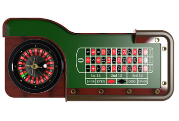 Casino roulette wheel 3D render