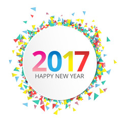 Happy New Year 2017 label on background