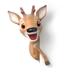 surprized little cartoon deer - 118813736