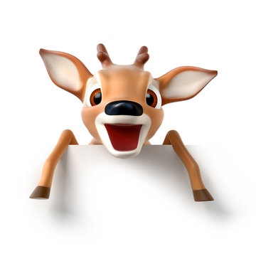 surprized little cartoon deer