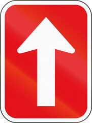 Road sign used in the African country of Botswana - One-way roadway