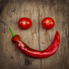 Bulgarian pepper and two tomatoes