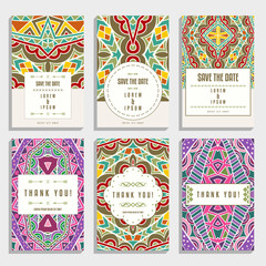 Six Wedding Cards With Orient Ornaments