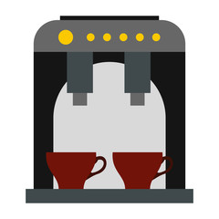 Coffee machine icon in flat style on a white background