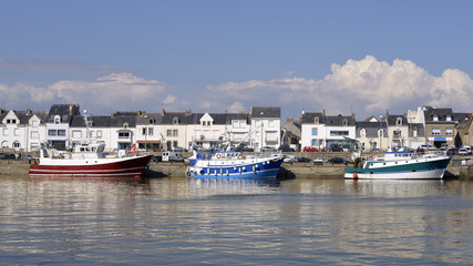 Fototapeta na wymiar Fishing harbor of La Turballe, a commune in the Loire-Atlantique department in western France.