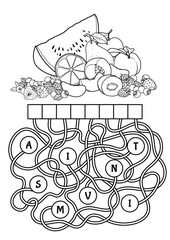 Educational puzzle game with fruits.