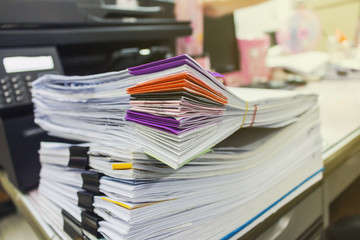 pile of document on desk