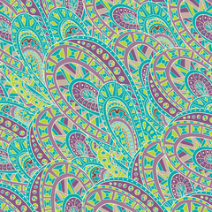 Fototapeta na wymiar Seamless pattern of hand-drawn and colored abstract elements. Vector graphics . Abstract zentangle seamless .