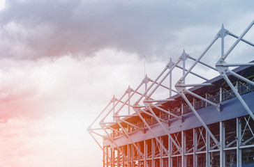 details of steel facade and aluminum panels