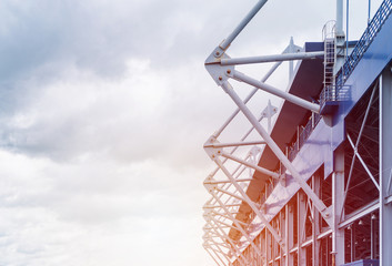 details of steel facade and aluminum panels