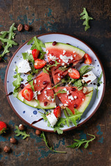 Watermelon and strawberry salad