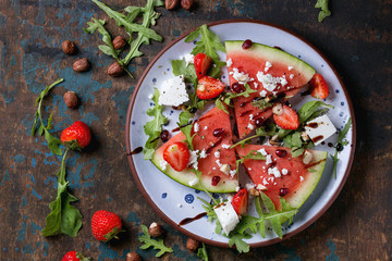 Watermelon and strawberry salad © Natasha Breen