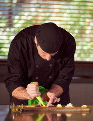 Restaurant hotel private chef preparing making canapes starters