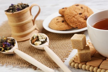 Herbal tea and cookies
