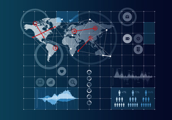 Global networking concept . Mixed media