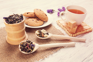 Herbal tea and cookies