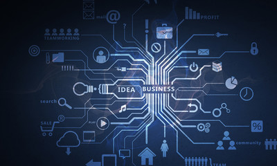 Cloud connection concept . Mixed media