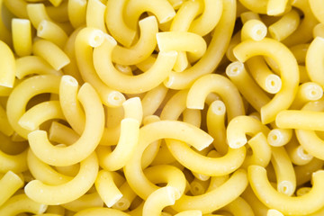 close up Italian pasta fideuá without cooking even
