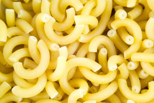 close up Italian pasta fideuá without cooking even
