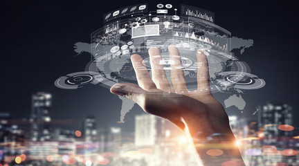 Media worldwide technology concept . Mixed media